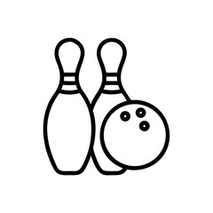 Icon of a bowling ball and pins representing the sport