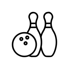 Icon of a bowling ball and pins representing the sport