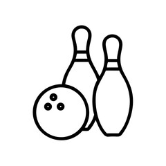 Icon of a bowling ball and pins representing the sport