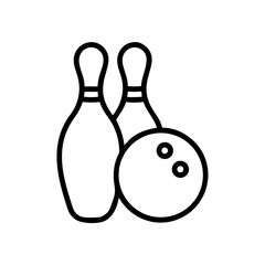 Icon of a bowling ball and pins representing the sport