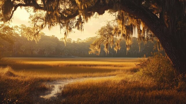 Scenic Marshland: A Stunning Landscape of Lowcountry Beauty near Sapelo Island, Coastal Georgia