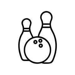 Icon of a bowling ball and pins representing the sport