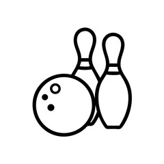 Icon of a bowling ball and pins representing the sport