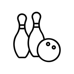 Icon of a bowling ball and pins representing the sport