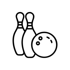Icon of a bowling ball and pins representing the sport