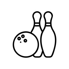 Icon of a bowling ball and pins representing the sport