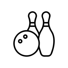 Icon of a bowling ball and pins representing the sport