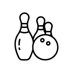Icon of a bowling ball and pins representing the sport