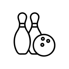 Icon of a bowling ball and pins representing the sport