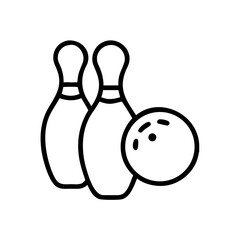 Icon of a bowling ball and pins representing the sport