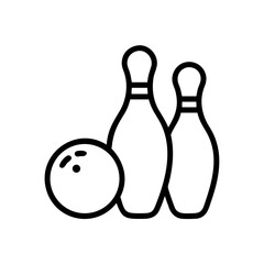 Icon of a bowling ball and pins representing the sport