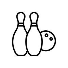 Icon of a bowling ball and pins representing the sport