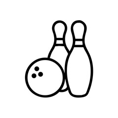 Icon of a bowling ball and pins representing the sport