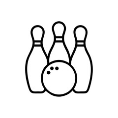 Icon of a bowling ball and pins representing the sport