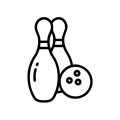 Icon of a bowling ball and pins representing the sport