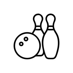 Icon of a bowling ball and pins representing the sport