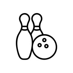Icon of a bowling ball and pins representing the sport