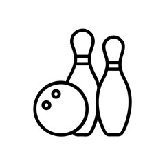 Icon of a bowling ball and pins representing the sport