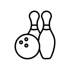 Icon of a bowling ball and pins representing the sport