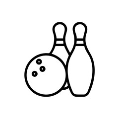 Icon of a bowling ball and pins representing the sport