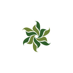 Leaf Circle Logo Design. Organic Leaf Icon