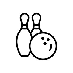 Icon of a bowling ball and pins representing the sport