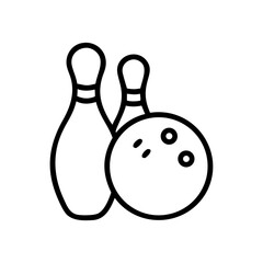 Icon of a bowling ball and pins representing the sport