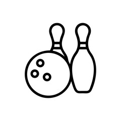 Icon of a bowling ball and pins representing the sport