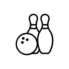 Icon of a bowling ball and pins representing the sport