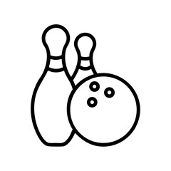 Icon of a bowling ball and pins representing the sport