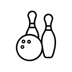 Icon of a bowling ball and pins representing the sport