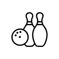 Icon of a bowling ball and pins representing the sport