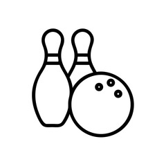 Icon of a bowling ball and pins representing the sport
