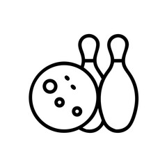Icon of a bowling ball and pins representing the sport