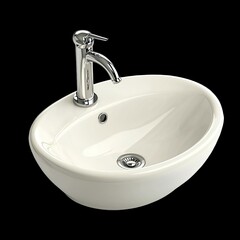 Fototapeta premium a modern bathroom sink. it's a rectangular basin with a flat surface, set into a sleek countertop that appears to be made of a lighter toned material, possibly marble or quartz