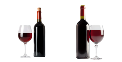 red wine bottle and glass