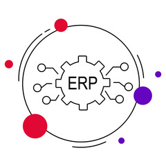 ERP Integration icon, Seamless ERP Integration Unifying Systems for Smarter Business Operations,...