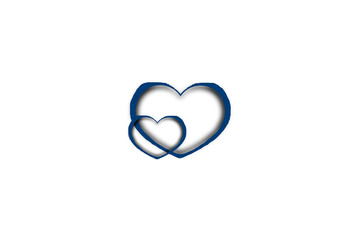 Blue paper cut into a heart shape placed on a transparent background.