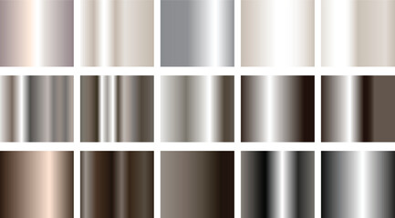 Metal Gradients, luxury pastel polished backgrounds steel, silver, copper and chrome. 