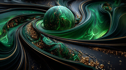 The green spiral pop art background, retro vector illustration