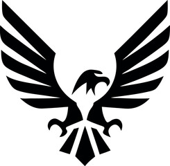 Black Eagle Logo. eagle flying vector.