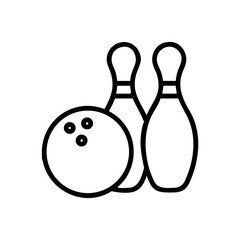 Icon of a bowling ball and pins representing the sport