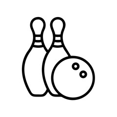 Icon of a bowling ball and pins representing the sport