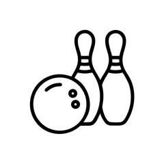 Icon of a bowling ball and pins representing the sport