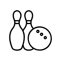 Icon of a bowling ball and pins representing the sport
