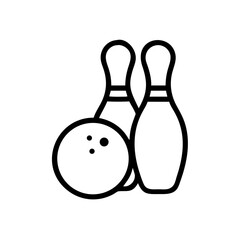 Icon of a bowling ball and pins representing the sport