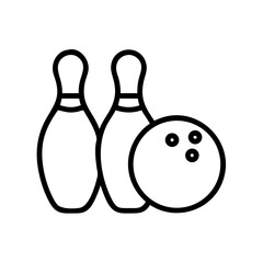 Icon of a bowling ball and pins representing the sport