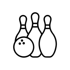 Icon of a bowling ball and pins representing the sport