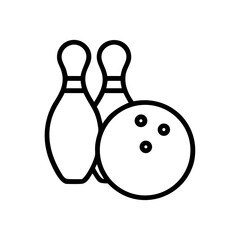 Icon of a bowling ball and pins representing the sport