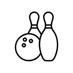Icon of a bowling ball and pins representing the sport